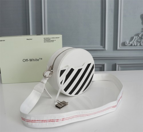 Off-White New One Shoulder Crossbody Round White Bag Sizes:18×18×7.5cm