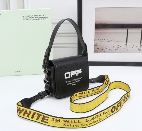 Off-White Binder Clip Bag Wide Shoulder Crossbody Black Bag Sizes:12x11x6cm