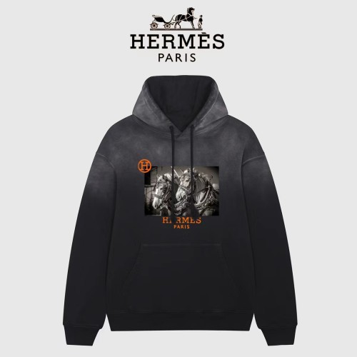 Hermes Embroidery Logo Pullover Hoodies Men Casual Cotton Sweatshirt
