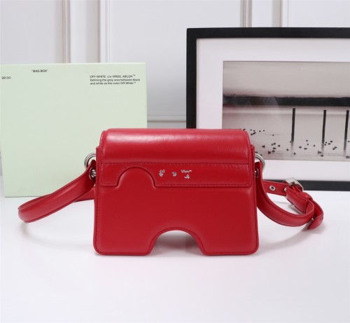 Off White Fashion Classic Burrow Saddle Red Bag Size:22x16x8cm