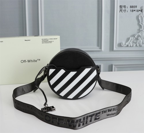 Off-White New Fashion One Shoulder Crossbody Round Bag Sizes:18×18×7.5cm