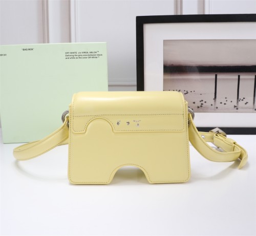 Off White Fashion Classic Burrow Saddle Yellow Bag Size:22x16x8cm