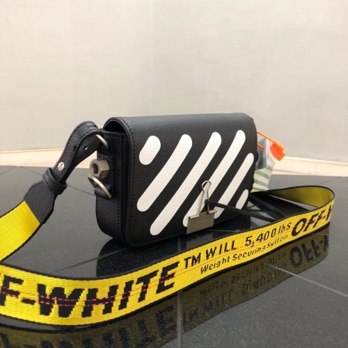 Off-White Striped One Shoulder Crossbody Phone Bag Size:18x12x5cm