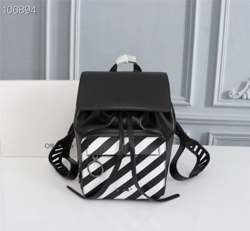Off White New Cross Pattern Leather Backpack Size: 19×13×24cm