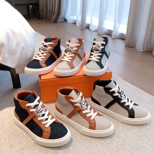 Hermes Classic British Color Matching Low boots Sneakers Unisex Casual Shoes