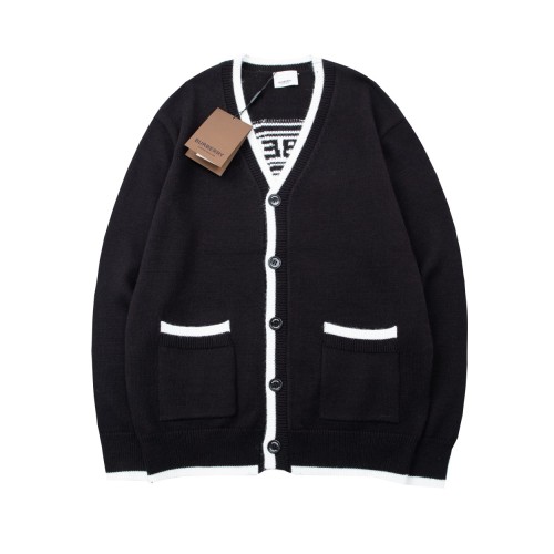 Burberry Jacquard Ribbon Knit Cardigan Button Sweatshirt Coats Lambswool Jumper Jacket