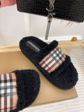 Burberry Classic Plaid Design Casual Shoes British Retro Wool Slippers