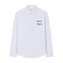 Burberry Men TB Logo Embroidered Webbing Long Sleeve Shirt White