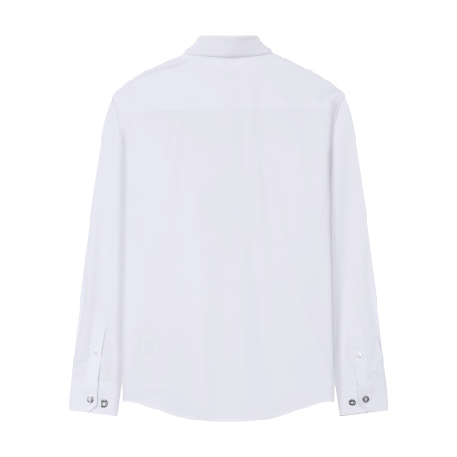 Burberry Men TB Logo Embroidered Webbing Long Sleeve Shirt White