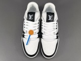 Louis Vuitton Trainer Unisex Grainy Cowhide Low Board Shoes Fashion Sneakers Shoes