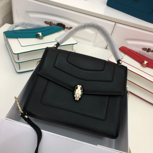 Bvlgari Fashion Flip Shoulder 6996 Messenger Handbag Black Bag Size:20x16x9cm