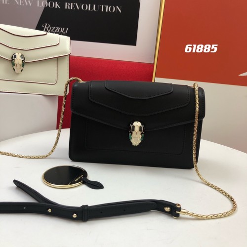 Bvlgari New Flip Shoulder Messenger 61885 Handbag Black Bag Size:22-13-5cm