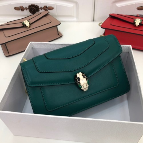 Bvlgari New Flip Shoulder Messenger 61885 Handbag Green Bag Size:22-13-5cm