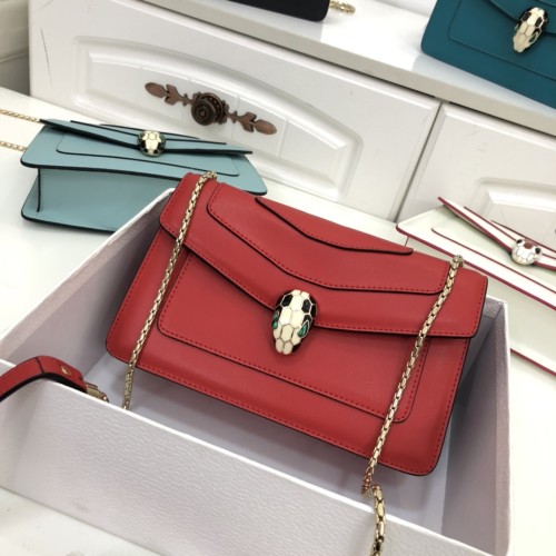 Bvlgari New Flip Shoulder Messenger 61885 Handbag Red Bag Size:22-13-5cm