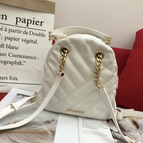 Bvlgari New Fashion M288775 Silver Shiny Christopher White Backpack Size:18*22*11cm