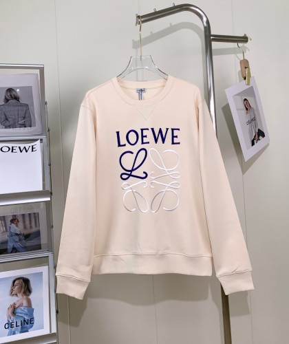 Loewe Cotton Embroidered Logo Comfortable Breathable Casual Neck Pullover Sweatshirt