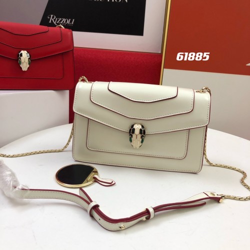 Bvlgari New Flip Shoulder Messenger 61885 Handbag White Bag Size:22-13-5cm