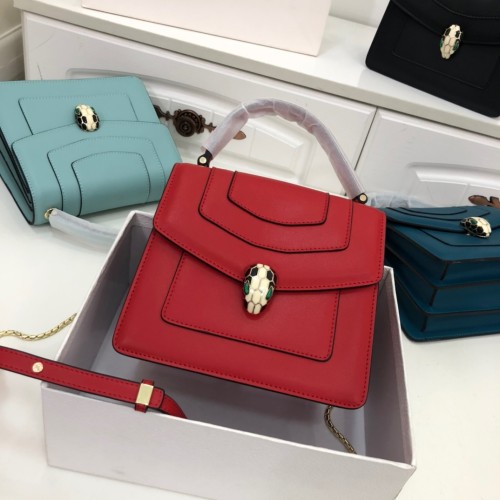 Bvlgari Fashion Flip Shoulder 6996 Messenger Handbag Red Bag Size:20x16x9cm