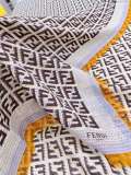 Fendi Fashion Double Sided Logo Jacquard Fringed Scarf Shawl Sizes:140m*140cm
