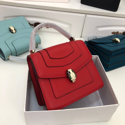 Bvlgari Fashion Flip Shoulder 6996 Messenger Handbag Red Bag Size:20x16x9cm
