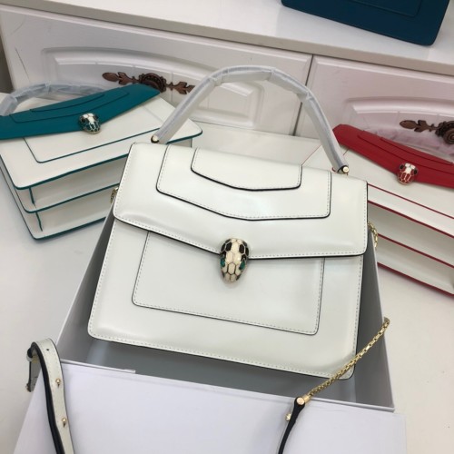 Bvlgari Fashion Flip Shoulder 6996 Messenger Handbag White Bag Size:20x16x9cm