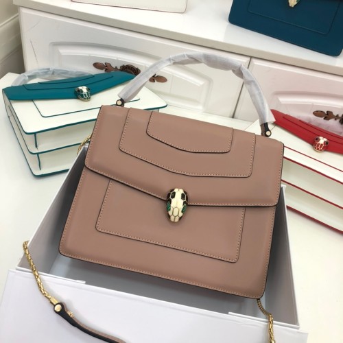 Bvlgari Fashion Flip Shoulder 6996 Messenger Handbag Brown Bag Size:20x16x9cm
