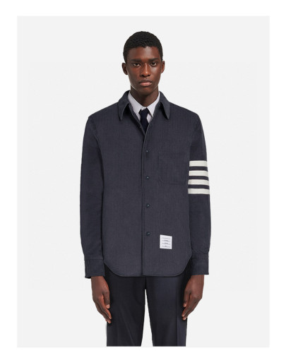 Thom Browne Casual Unisex Huatiange Four-Bar Corduroy Shirt Coat