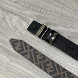 Fendi New Fashion FF Print Buckle Double Sided Brown Belt 4.0cm