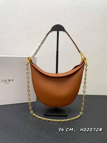 Loewe New Handbag H02072 Embroidered Underarm Orange Bag Size: 34*27*9cm