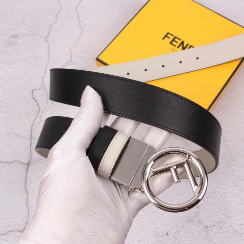 Fendi New Fashion Buckle Double Sided Silver Belt 4.0cm