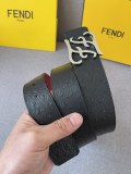 Fendi New Ostrich Print Buckle Double Sided Belt 4.0cm