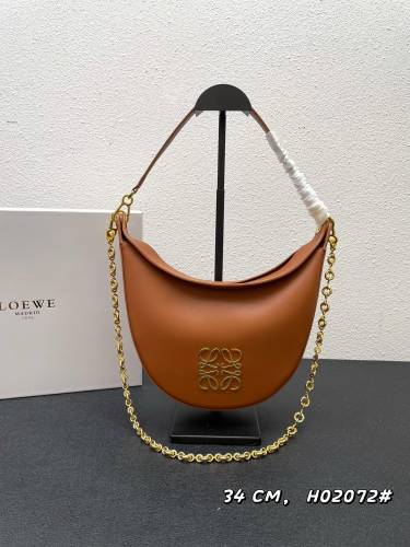 Loewe New Handbag H02072 Embroidered Underarm Orange Bag Size: 34*27*9cm