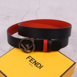 Fendi New Fashion Buckle Double Sided Black Belt 4.0cm