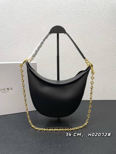 Loewe New Handbag H02072 Embroidered Underarm Black Bag Size: 34*27*9cm