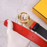 Fendi New Fashion Buckle Double Sided Gold Belt 4.0cm