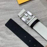 Fendi New Fashion FF Print Buckle Double Sided White Belt 4.0cm