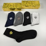 Versace Fashion New Cotton Men's Medium Breathe Socks 5 Pairs/Box