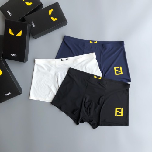 Fendi Classic Fashion New Breathable Men's Little Monster Print Underwear 3 Pieces/Box