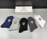 Versace Classic New Cotton Men's Medium Socks 5 Pairs/Box