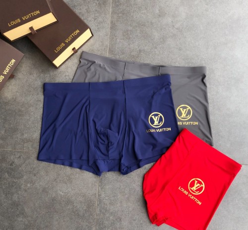 Louis Vuitton New Men's Cotton Comfortable Breathable Underwear 3 Pieces/Box