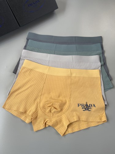 Prada Classic Fashion New Breathable Men's Cotton Underwear 3 Pieces/Box