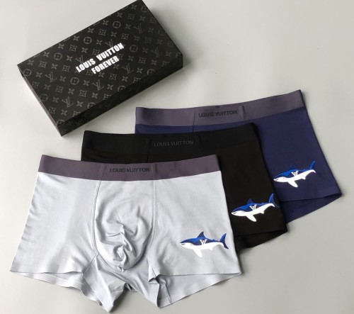 Louis Vuitton Classic New Breathable Sharks Print Men's Underwear