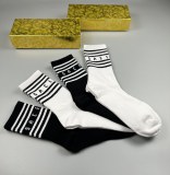 Versace Fashion New Cotton Medium Breathe Socks 4 Pairs/Box