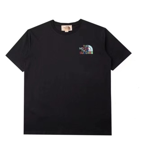 Gucci x The North Face Gucci Trefoil Multicolor Printing Short Sleeve Unisex Cotton Crew Neck T-Shirt