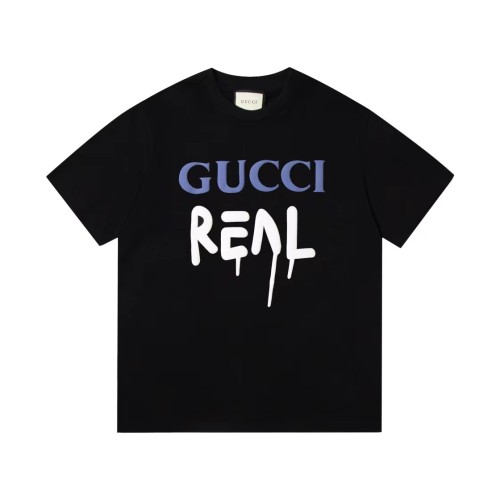 Gucci Unisex Classic Graffiti Signature Draku Short Sleeve Fashion Cotton T-Shirt