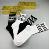 Versace Fashion New Cotton Medium Breathe Socks 4 Pairs/Box