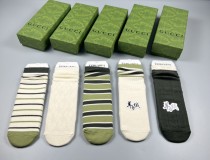 Gucci Fashion New Cotton Breathe Socks 5 Pairs/Box