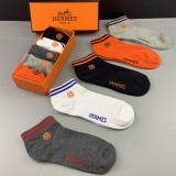 Hermes Classic New Cotton Men's Socks 5 Pairs/Box