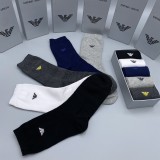 Armani Fashion New Cotton Men's Breathe Socks 5 Pairs/Box