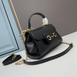 Gucci New Fashion 702049 Horsebit Handbag Black Bag Size:28.5x21x11.5CM